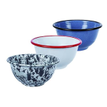 Enamel Mixing Bowl, Footed, Assorted Enamel Mixing Bowl, Footed, Assorted
